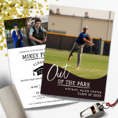 Baseball Afstuderen Aankondigingsuitnodiging Kaart