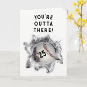 Baseball Afstuderen Kaart (Gele Bloem)