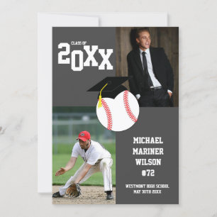 Baseball Afstuderen Sport Grijs Foto Aankondiging