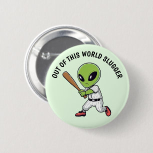 Baseball Alien Ronde Button 5,7 Cm