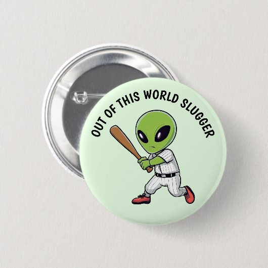 Baseball Alien Ronde Button 5,7 Cm (Voorkant /achterkant)