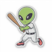 Baseball Alien Sticker (Voorkant)
