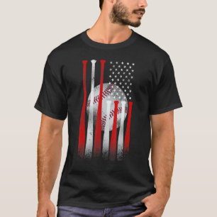 Baseball American Flag Baseball T-shirt