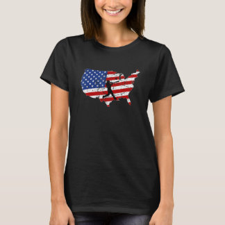 Baseball - amerikaanse vlag voor honkbalspelers en t-shirt