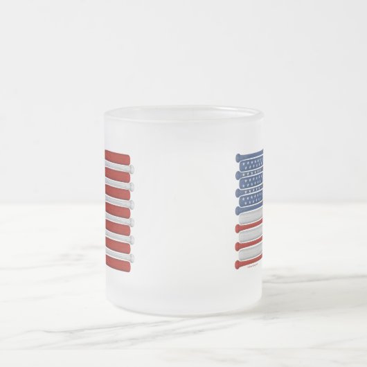 Baseball Amérique (USA) Frosted Glass Coffee Mug (Centre)