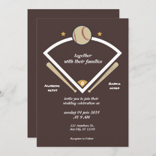 Baseball amour sport Thème Mariage Invitations