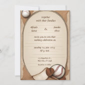 Baseball amour sport Thème Mariage Invitations (Devant)