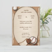 Baseball amour sport Thème Mariage Invitations (Debout devant)