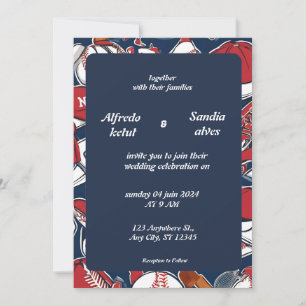 Baseball amour sport Thème Mariage Invitations