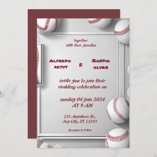 Baseball amour sport Thème Mariage Invitations