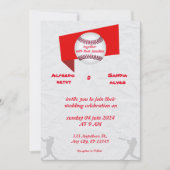 Baseball amour sport Thème Mariage Invitations (Devant)