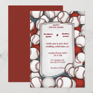 Baseball amour sport Thème Mariage Invitations