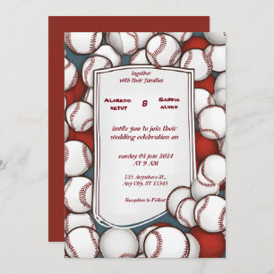Baseball amour sport Thème Mariage Invitations
