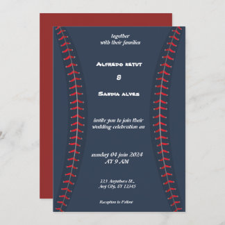 Baseball amour sport Thème Mariage Invitations