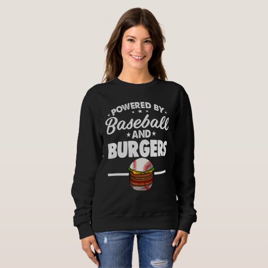Baseball And Burger Women Baseball Player Trui (Voorkant volledig)