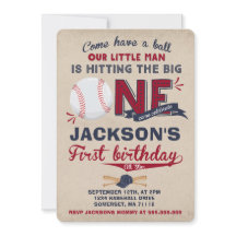 Baseball Anniversaire Invitation Baseball 1er Anni