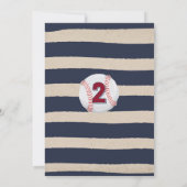 Baseball Anniversaire Invitation Baseball 2ème Ann (Dos)