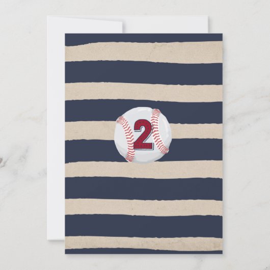 Baseball Anniversaire Invitation Baseball 2ème Ann (Dos)