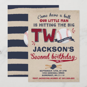 Baseball Anniversaire Invitation Baseball 2ème Ann