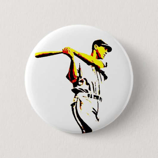 Baseball Artwork - Baseball Player Ronde Button 5,7 Cm (Voorkant)