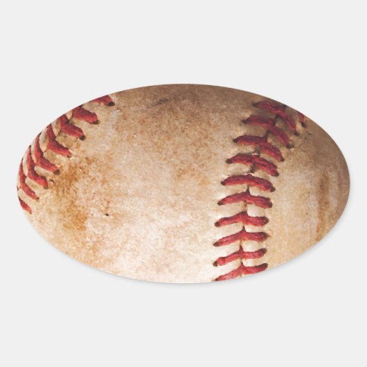 Baseball Artwork Ovale Sticker (Voorkant)