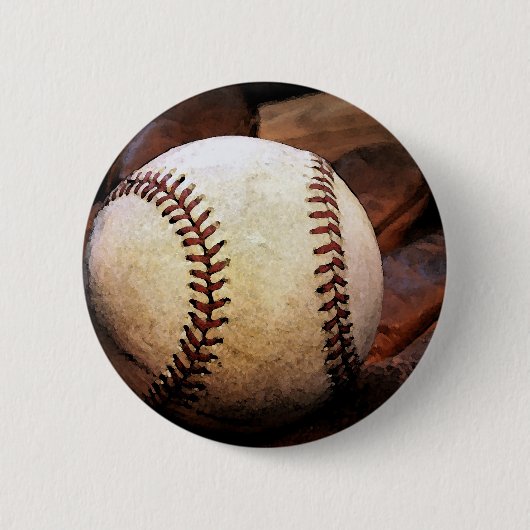 Baseball Artwork Ronde Button 5,7 Cm (Voorkant)
