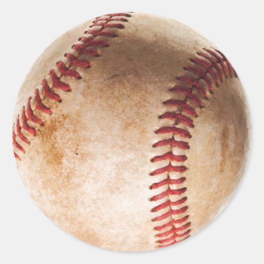 Baseball Artwork  Ronde Sticker (Voorkant)