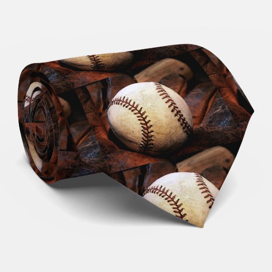 Baseball Artwork Stropdas (Opgerold)
