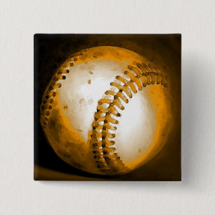 Baseball Artwork Vierkante Button 5,1 Cm