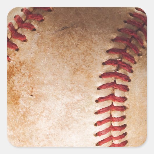 Baseball Artwork Vierkante Sticker (Voorkant)