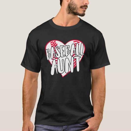 Baseball Aunt Heart 2 T-shirt (Voorkant)