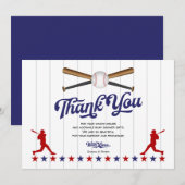 Baseball, Baby Boy Douche Carte de remerciements (Devant / Derrière)