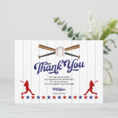 Baseball, Baby Boy Shower Dank je kaart (Staand voorkant)