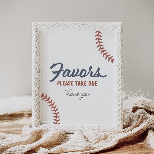 Baseball Baby shower Favors Sign Poster