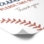 Baseball Baby shower Favors Sign Poster (Hoek)
