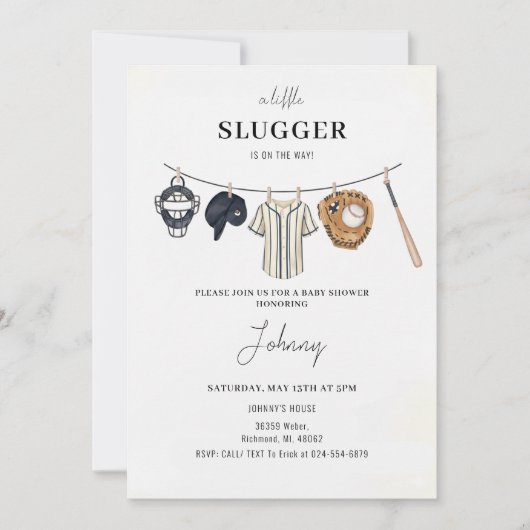 Baseball Baby Shower Invitation (Devant)