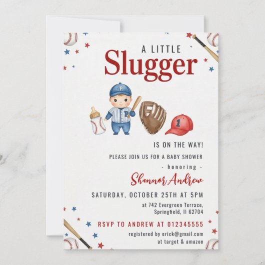 Baseball Baby Shower Invitation (Devant)