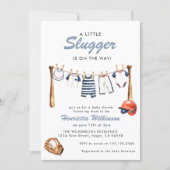 Baseball Baby Shower Invitation - A Little Slugger (Devant)
