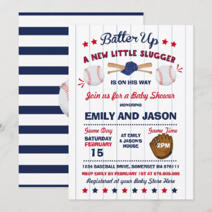 Baseball Baby shower Invitation Baseball Shower Kaart