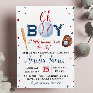 Baseball Baby shower Invitation Little Slugger Kaart