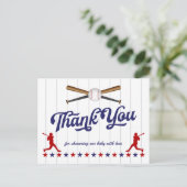 Baseball, Baby shower merci carte postale (Debout devant)