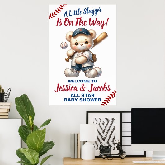 Baseball Baby shower Poster (Thuiskantoor)