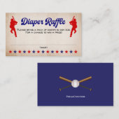 Baseball, Baby shower voor sport, luidere Raffle-k Visitekaartje (Voorkant / Achterkant)