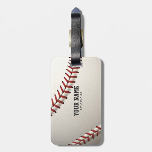 Baseball Bagagelabel (Achterkant verticaal)