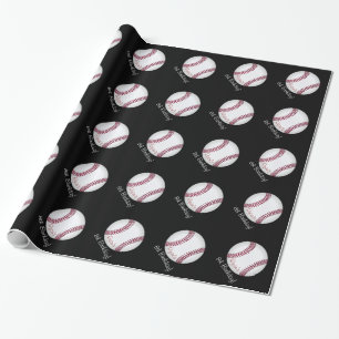 Baseball Ball Boy Birthday Persoonlijke naam Cadeaupapier