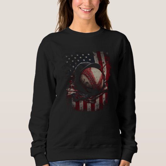 Baseball Ball Hat US Flag Graphic Tees Men Women B (Voorkant)