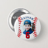 Baseball Ball kinderen Birthday Foto Ronde Button 5,7 Cm (Voorkant /achterkant)