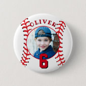 Baseball Ball kinderen Birthday Foto Ronde Button 5,7 Cm (Voorkant)