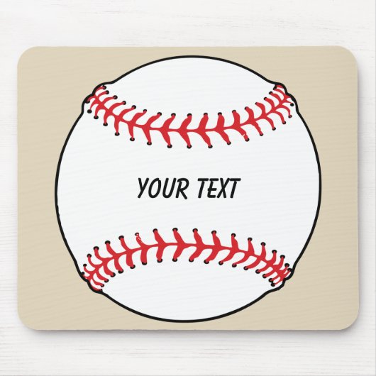 Baseball Ball met aangepaste tekst Muismat (Voorkant)