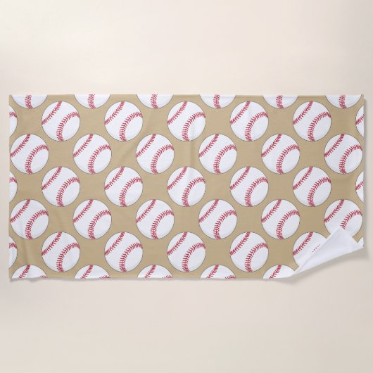 Baseball Ball Patroon Strandlaken (Voorkant)